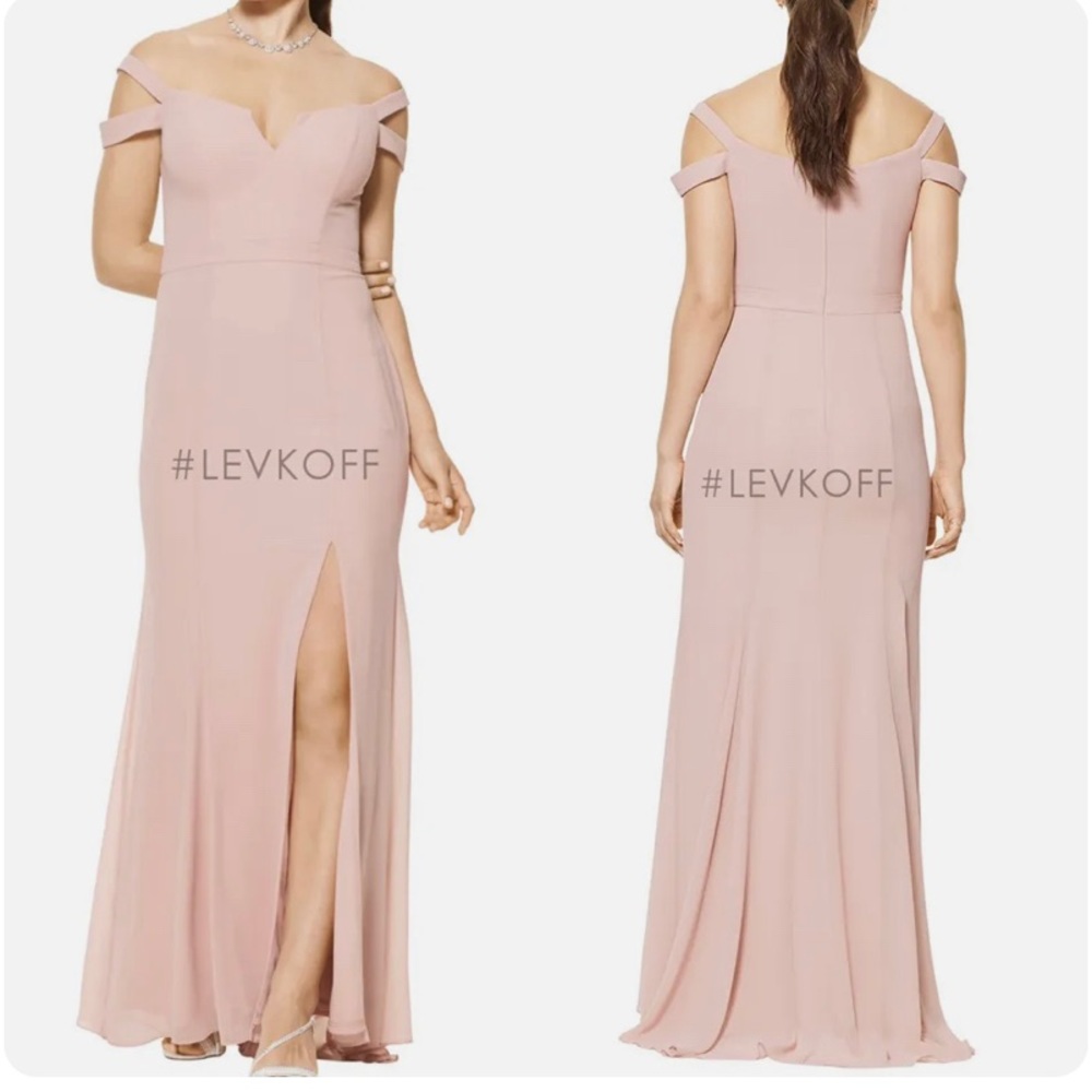NWT Bill Levkoff Bridesmaid Dress 7115 Frost Rose Size 8 Chiffon Prom Dress